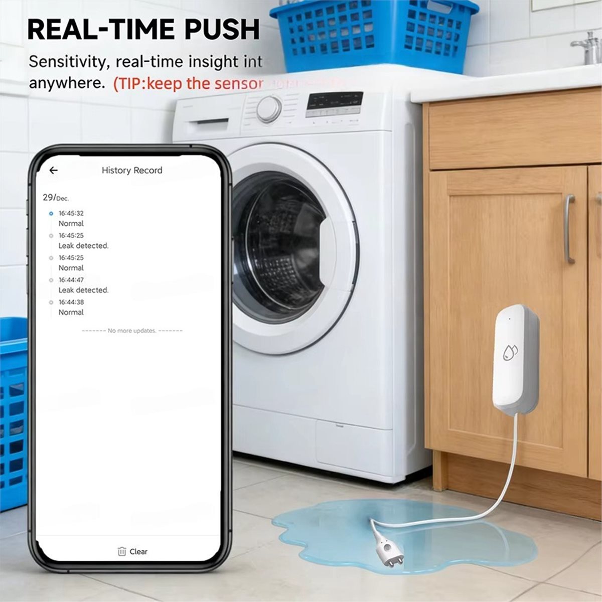 Water Alarm Sensor - Compatible ZigBee Water Leak Sensor Alarms