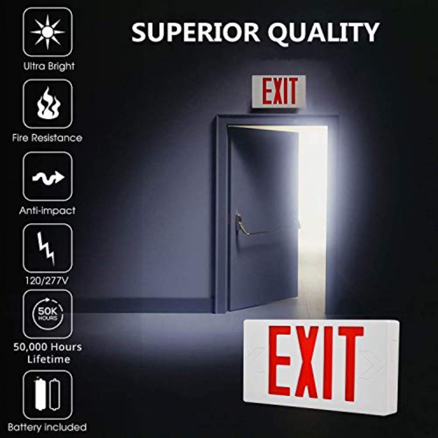 Ultra Slim LED Exit Sign, Red  - Emergency Exit Sign review and price