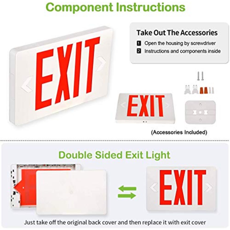 Ultra Slim LED Exit Sign, Red  - Emergency Exit Sign review and price