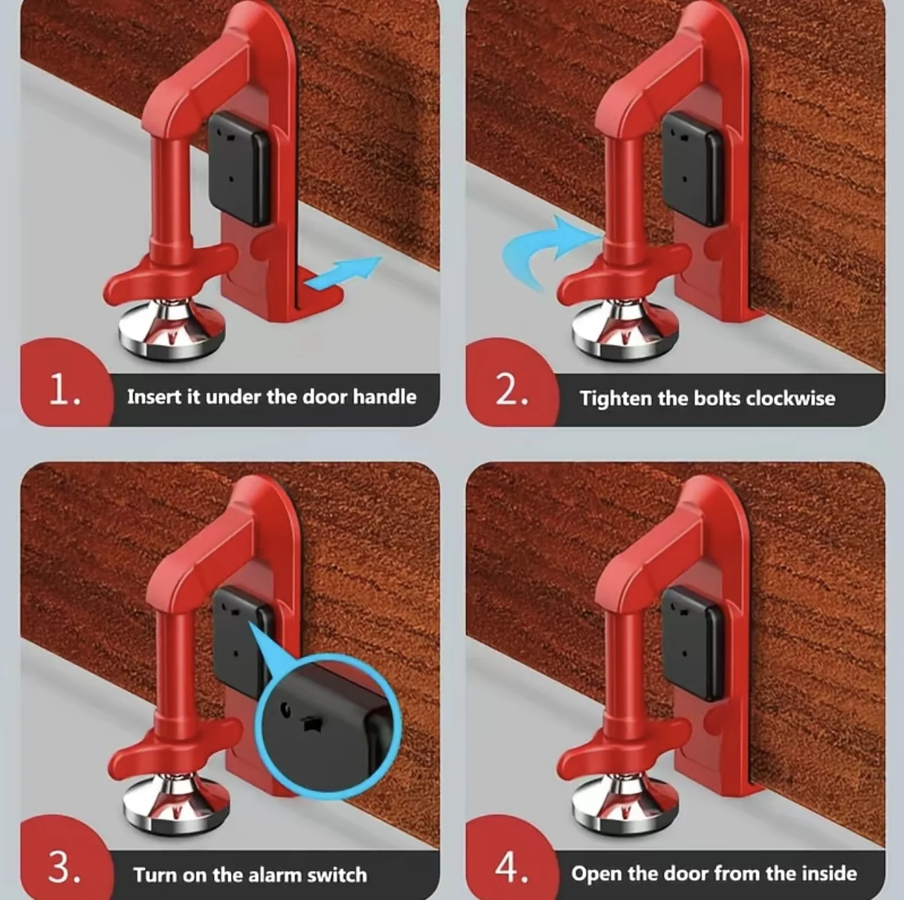 1pc Portable Alarm Door Stoppe - Door Stop Alarm review and price